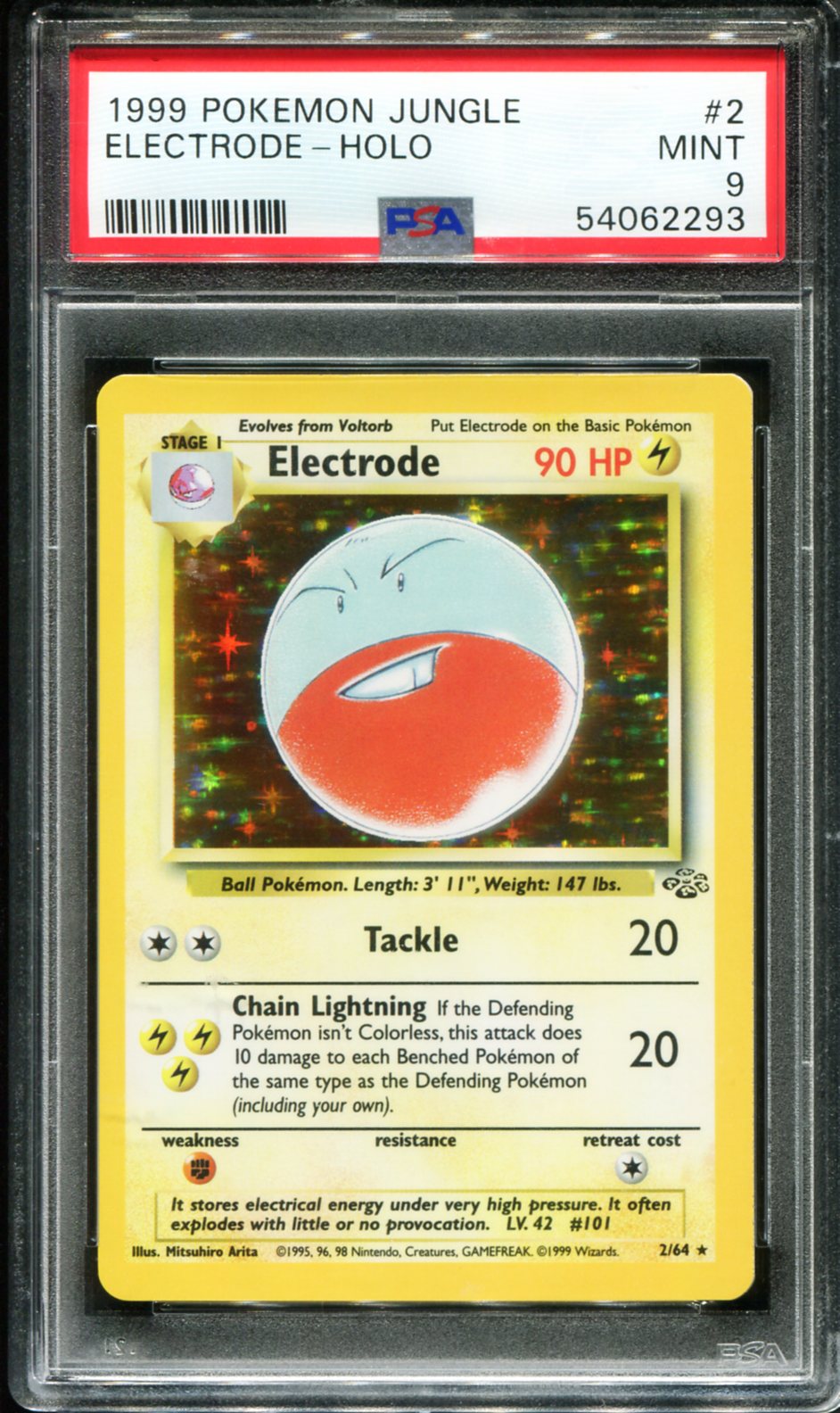 ELECTRODE HOLO 2/64 PSA 9 JUNGLE POKEMON
