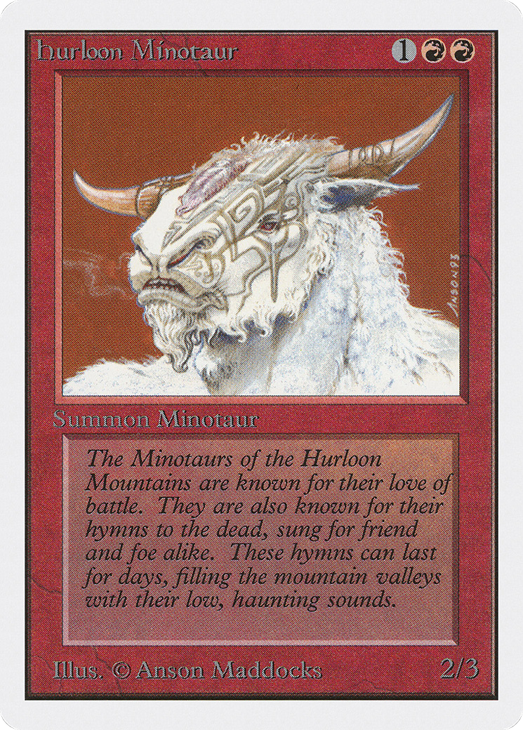 MAGIC: THE GATHERING  - Hurloon Minotaur (2ED-159) - Unlimited Edition