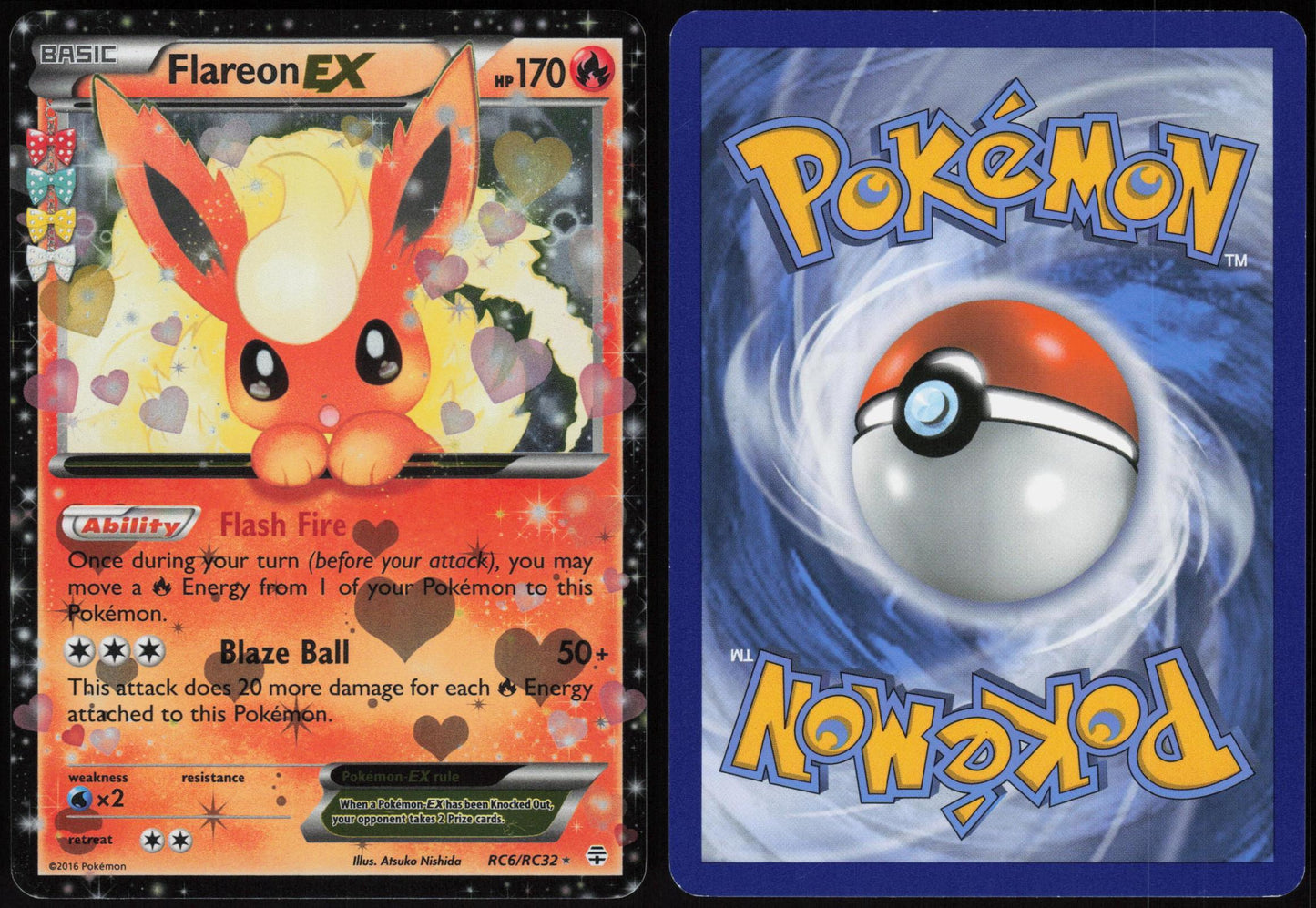 FLAREON EX RC6/RC32 GENERATIONS POKEMON EX RARE HOLO LP