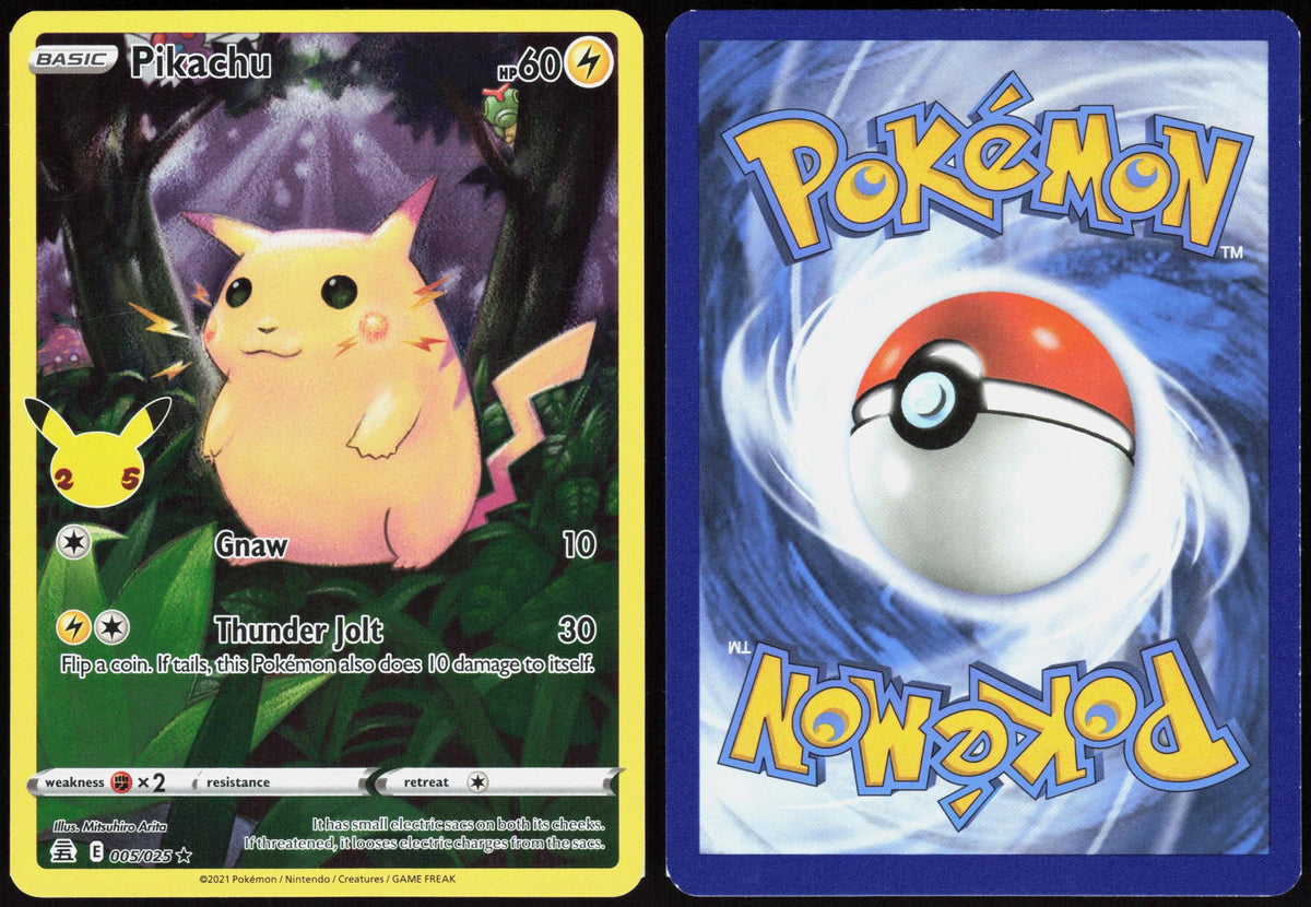 PIKACHU 005/025 CELEBRATIONS POKEMON RARE HOLO LP