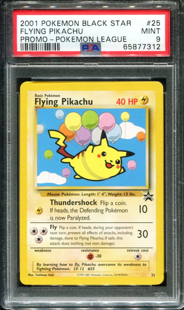FLYING PIKACHU 25 PSA 9 POKEMON LEAGUE PROMO BLACK STAR POKEMON
