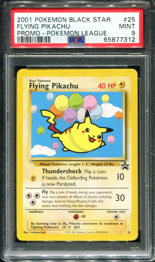 FLYING PIKACHU 25 PSA 9 POKEMON LEAGUE PROMO BLACK STAR POKEMON