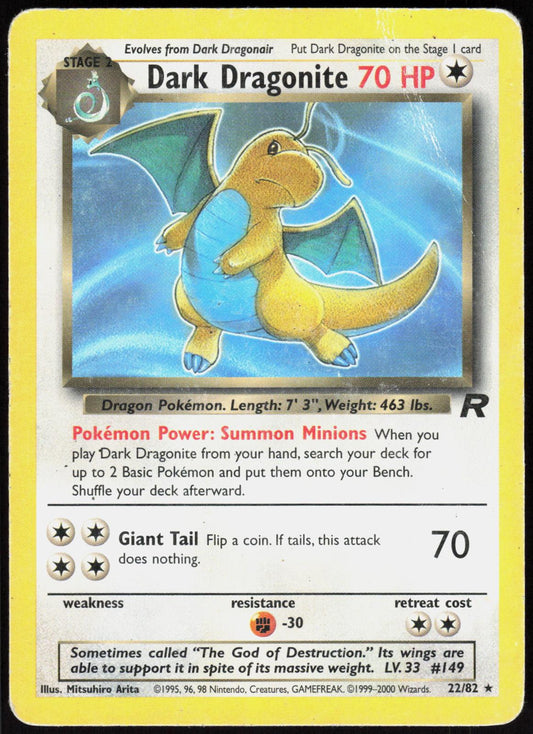 DARK DRAGONITE 22/82 TEAM ROCKET POKEMON RARE UNLIMITED HP