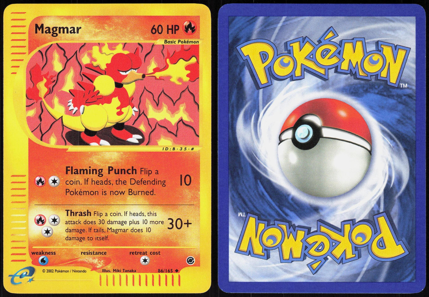 MAGMAR 86/165 EXPEDITION BASE SET POKEMON UNCOMMON REVERSE HOLO LP