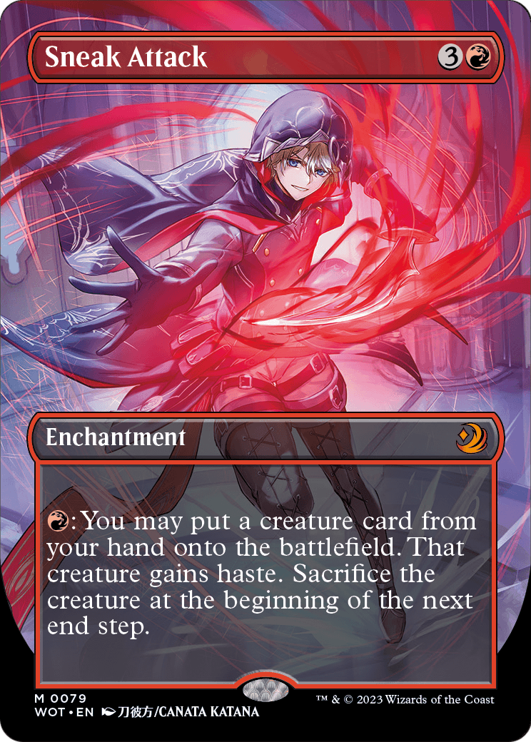 MAGIC: THE GATHERING  - Sneak Attack (Anime Borderless) (WOT-079) - Wilds of Eldraine: Enchanting Tales Foil