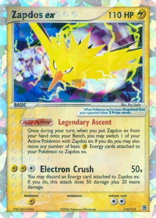 POKEMON TCG - Zapdos ex 116 FireRed & LeafGreen - Secret Rare