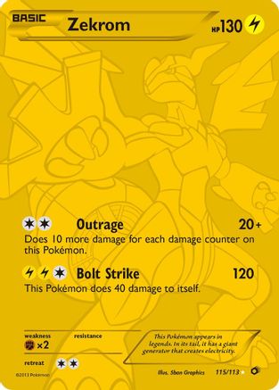 POKEMON TCG - Zekrom (115 Full Art Secret Rare) 115 Legendary Treasures - Secret Rare
