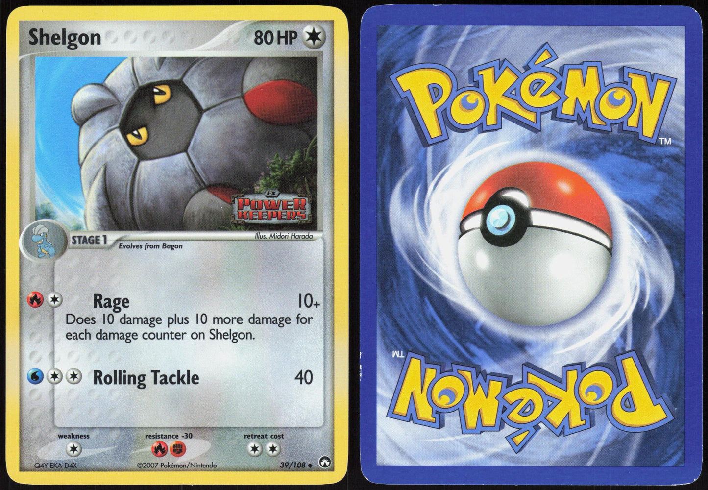 SHELGON 39/108 POWER KEEPERS POKEMON UNCOMMON REVERSE HOLO MP