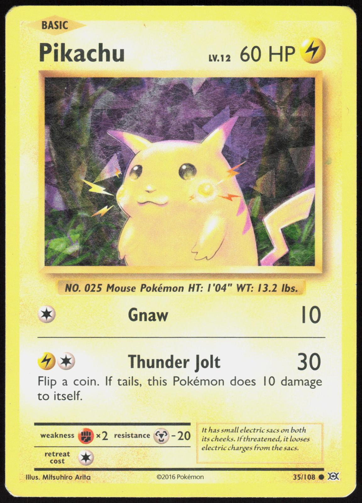 PIKACHU (CRACKED ICE HOLO) 35/108 DECK EXCLUSIVES POKEMON HOLO RARE HP