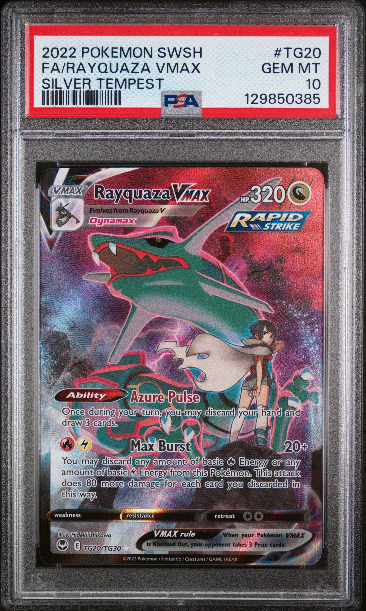 RAYQUAZA VMAX TG20/TG30 PSA 10 SILVER TEMPEST POKEMON