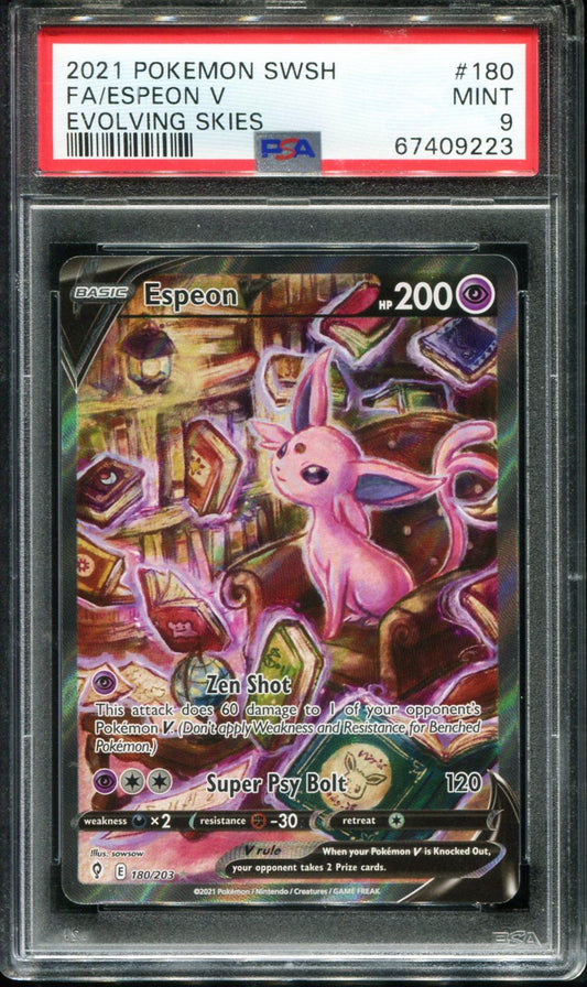 ESPEON V 180/203 PSA 9 EVOLVING SKIES POKEMON