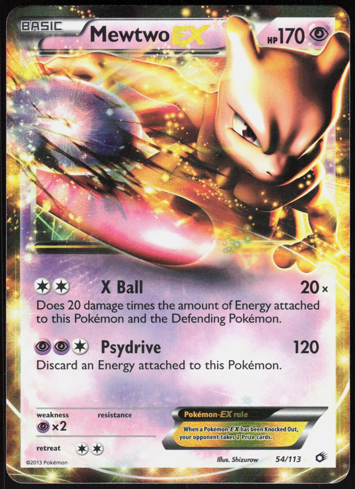 MEWTWO EX 54/113 LEGENDARY TREASURES POKEMON ULTRA RARE HOLO LP