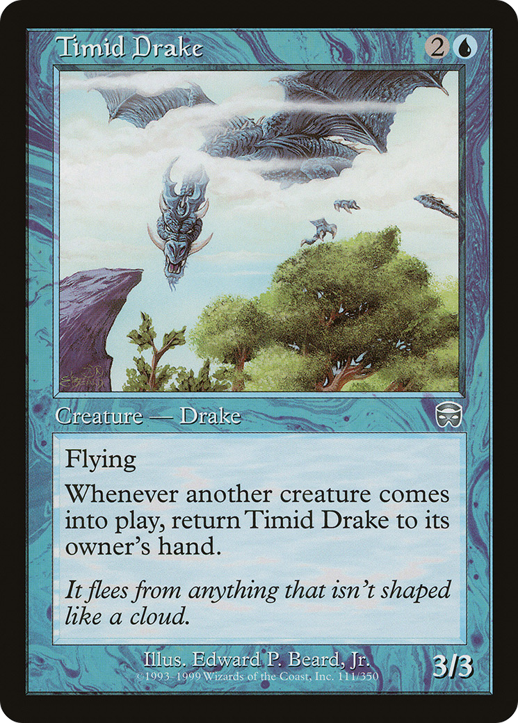 MAGIC: THE GATHERING  - Timid Drake (MMQ-111) - Mercadian Masques Foil