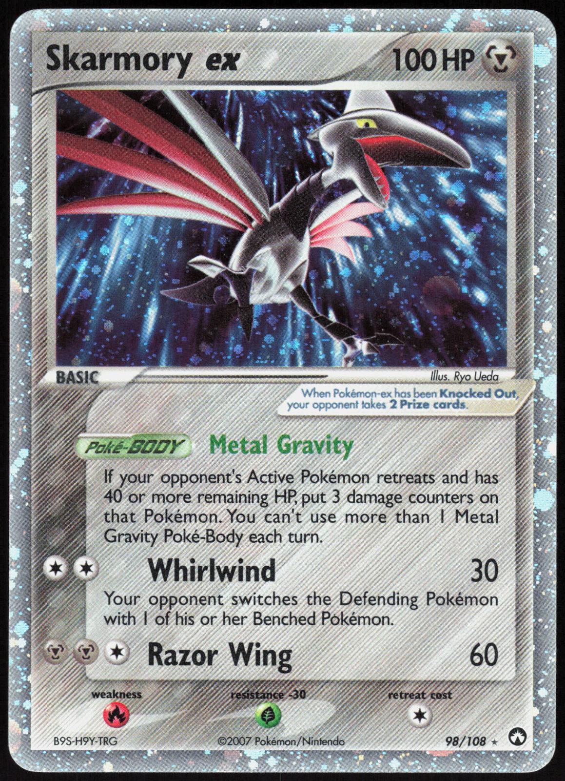 SKARMORY EX 98/108 POWER KEEPERS POKEMON EX RARE HOLO LP