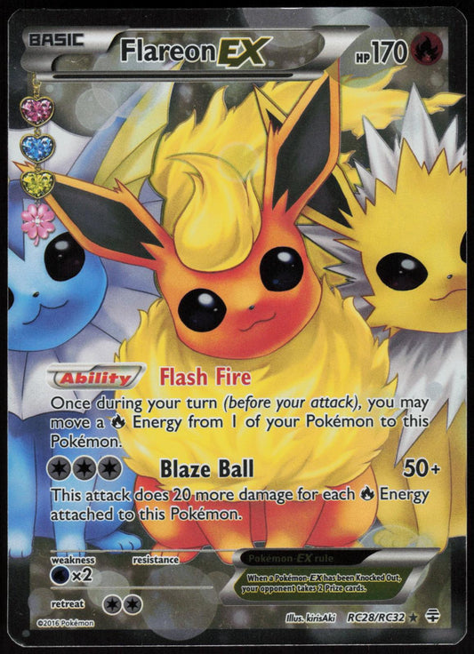 FLAREON EX RC28/RC32 GENERATIONS POKEMON ULTRA RARE HOLO LP