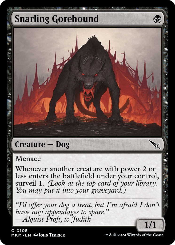 MAGIC: THE GATHERING  - Snarling Gorehound (MKM-105) - Murders at Karlov Manor Foil