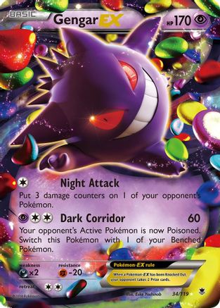 POKEMON TCG - Gengar EX 034/119 XY  Phantom Forces - Ultra Rare