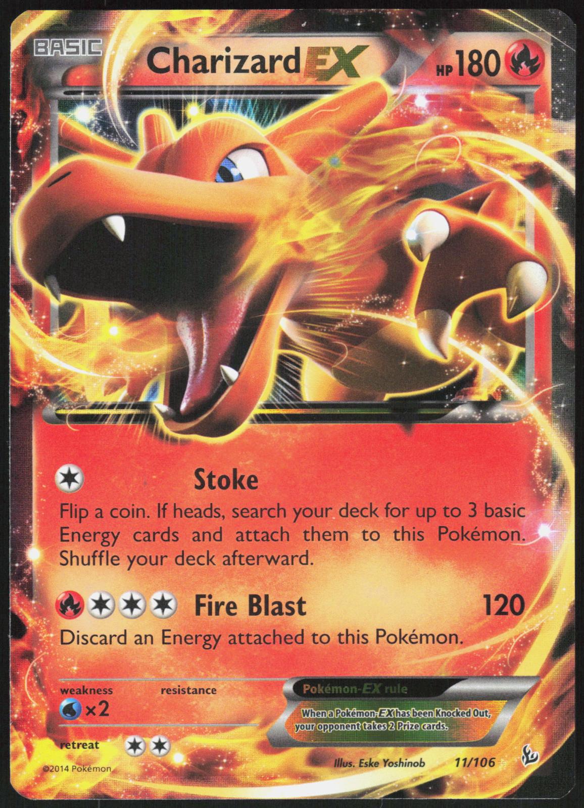 CHARIZARD EX 11/106 FLASHFIRE POKEMON EX RARE LP