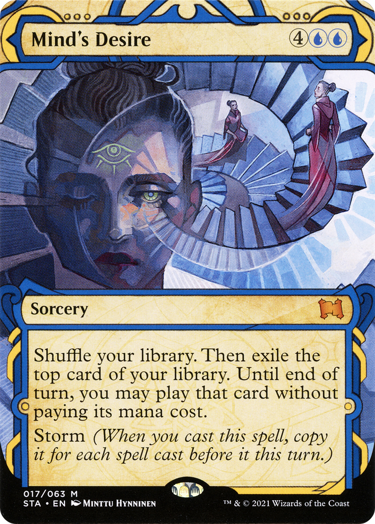 MAGIC: THE GATHERING  - Mind's Desire (STA-017) - Strixhaven Mystical Archive: (Showcase) (Borderless) Foil