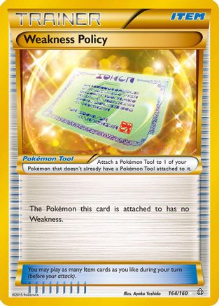 POKEMON TCG - Weakness Policy (164 Secret Rare) 164 XY  Primal Clash - Secret Rare