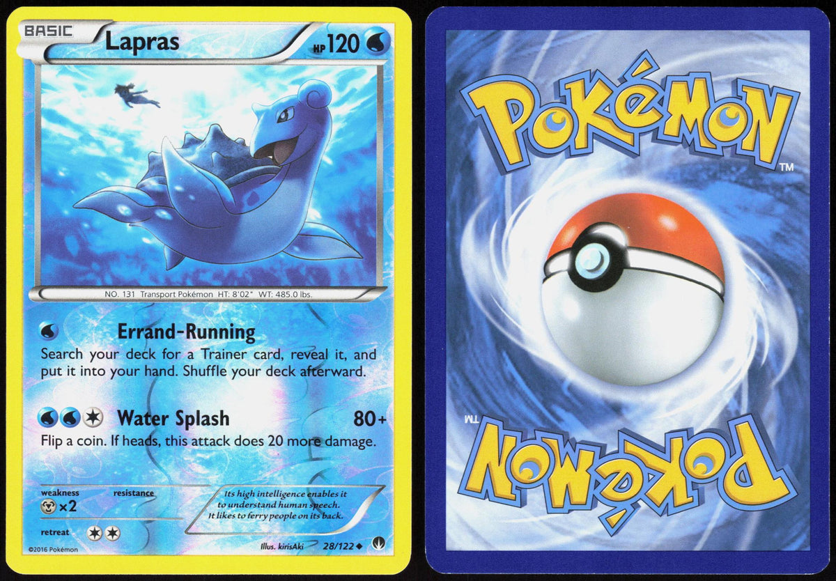 LAPRAS 28/122 BREAKPOINT POKEMON UNCOMMON REVERSE HOLO LP