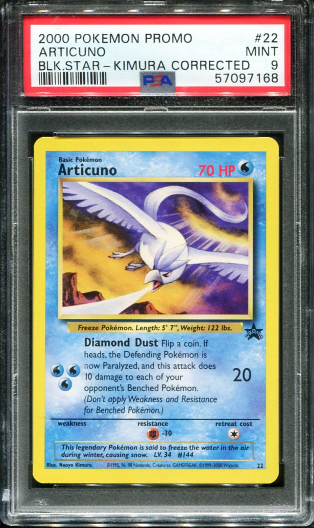 ARTICUNO 22 PSA 9 NAOYO KIMURA CORRECTED PROMO BLACK STAR POKEMON