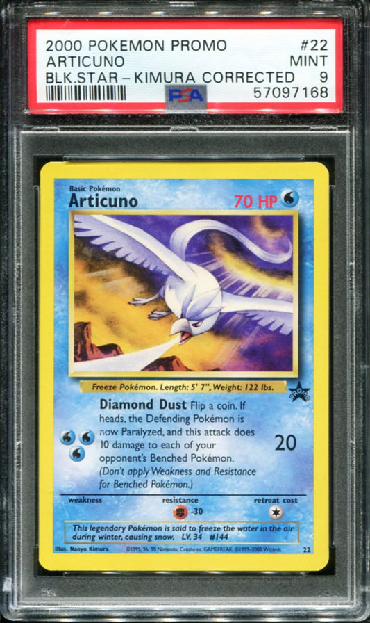 ARTICUNO 22 PSA 9 NAOYO KIMURA CORRECTED PROMO BLACK STAR POKEMON