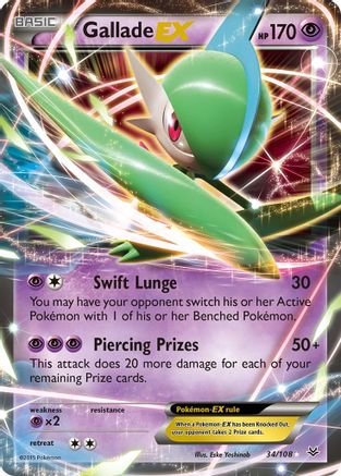 POKEMON TCG - Gallade EX 034 XY  Roaring Skies - Ultra Rare