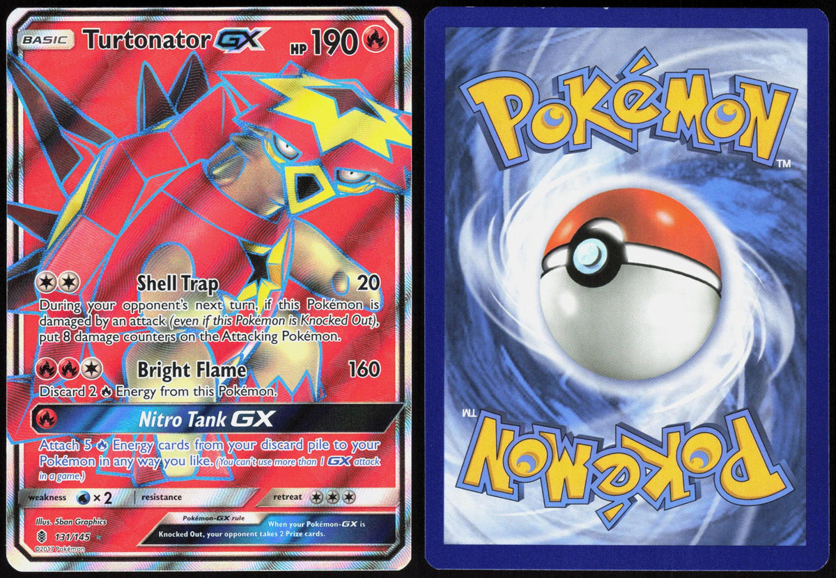 TURTONATOR GX (FULL ART) 131/145 GUARDIANS RISING POKEMON ULTRA RARE HOLO LP