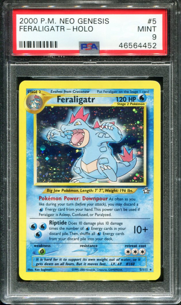 FERALIGATR HOLO 5/111 PSA 9 NEO GENESIS POKEMON