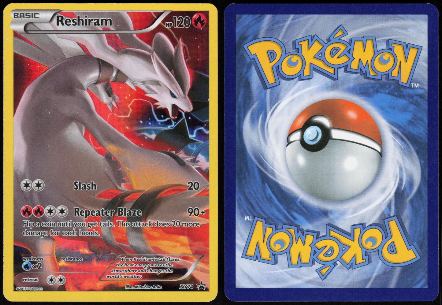 RESHIRAM (FULL ART PROMO) XY74 XY PROMO POKEMON PROMO HOLO LP