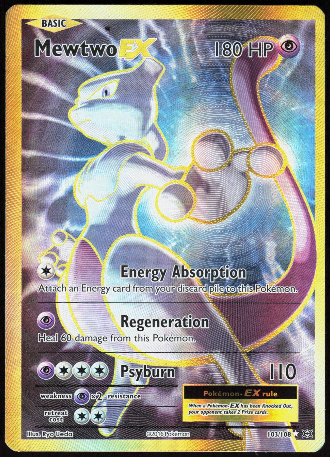 MEWTWO EX 103/108 EVOLUTIONS POKEMON ULTRA RARE HOLO LP