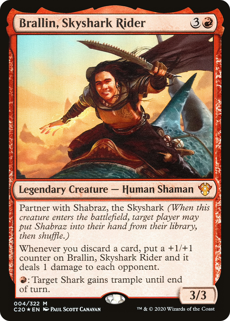 MAGIC: THE GATHERING  - Brallin, Skyshark Rider (C20-004) - Commander 2020
