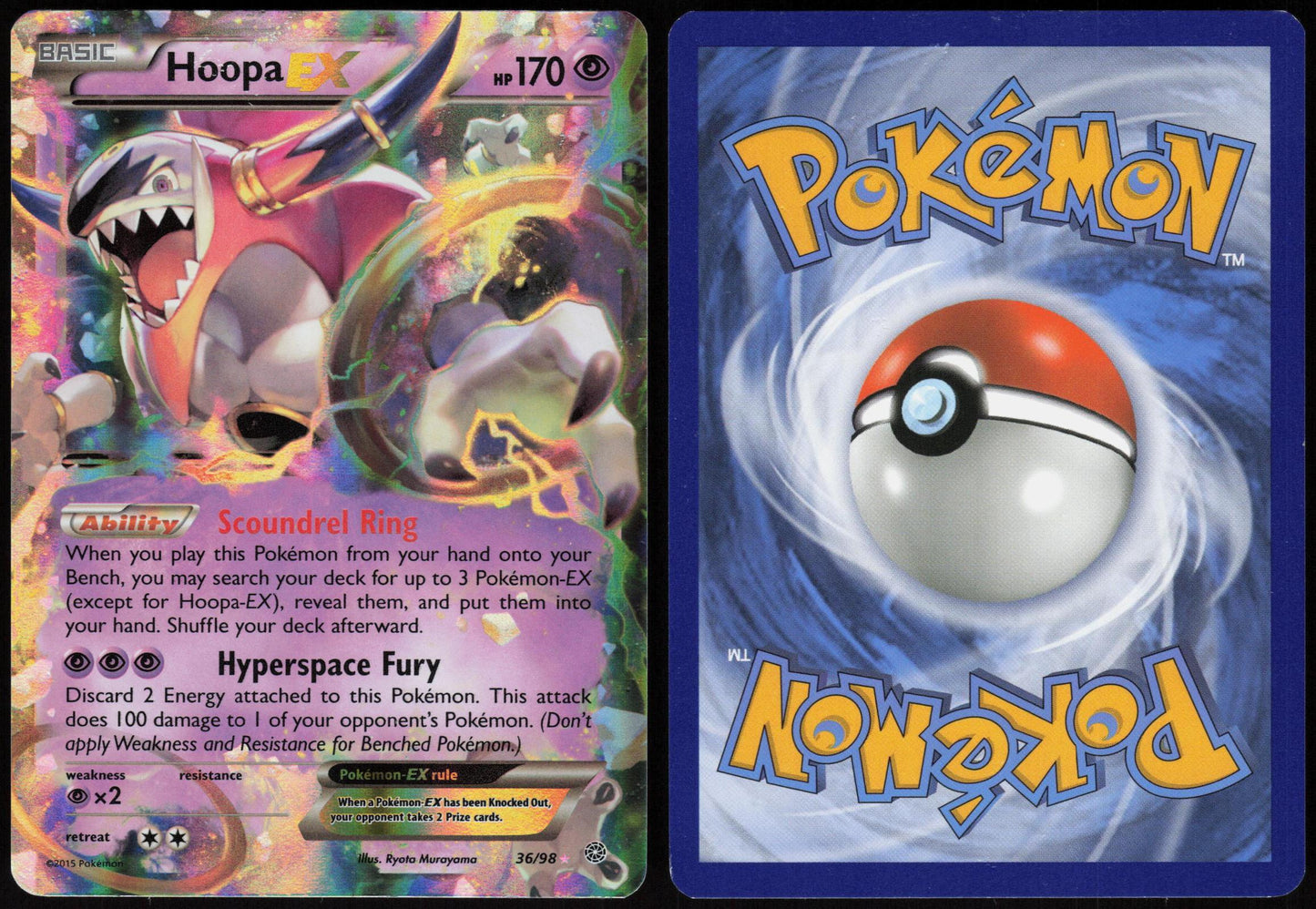 HOOPA EX 36/98 ANCIENT ORIGINS POKEMON EX RARE HOLO LP