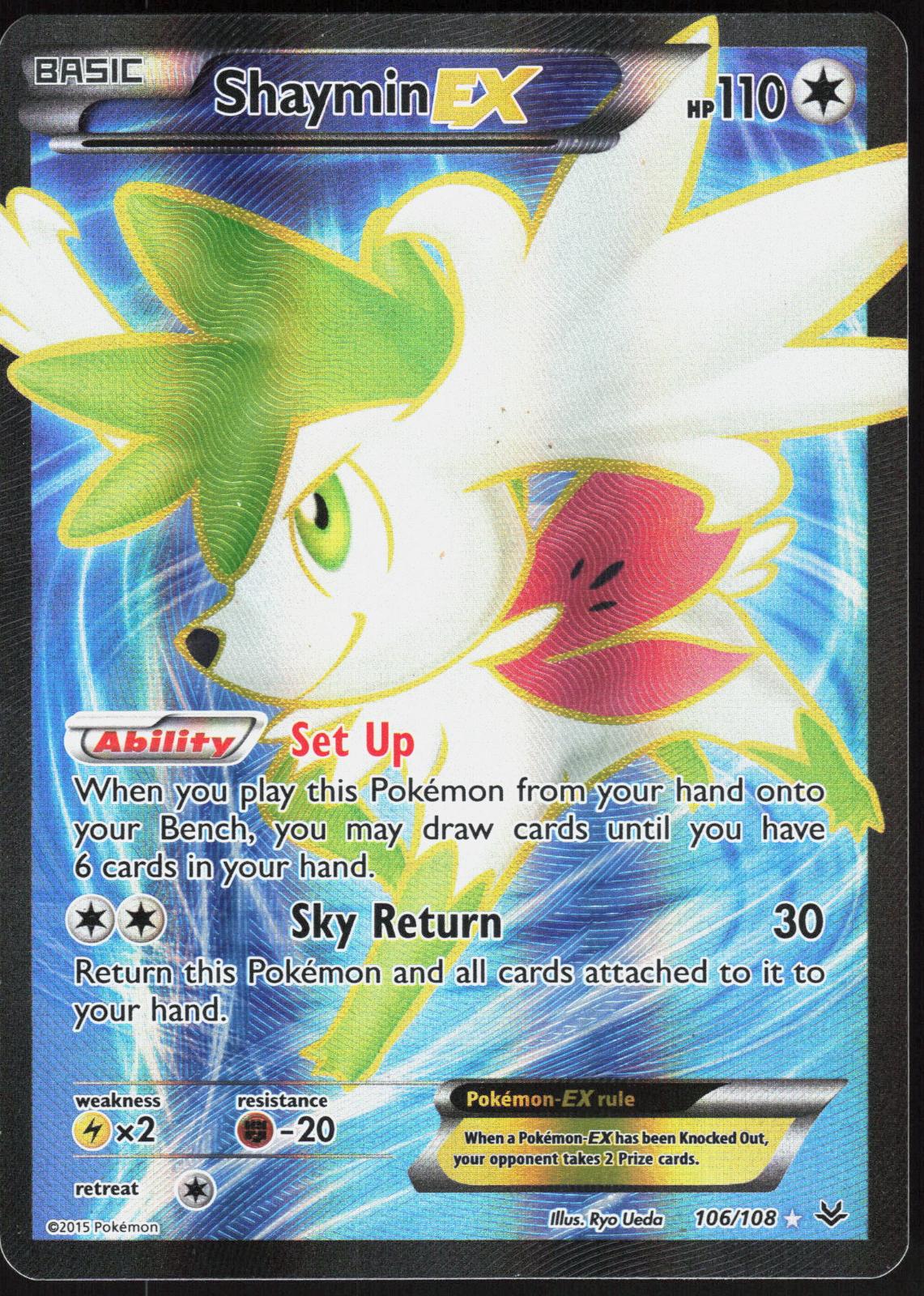 SHAYMIN EX 106/108 ROARING SKIES POKEMON ULTRA RARE LP