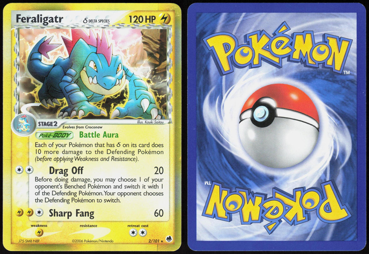 FERALIGATR Δ 2/101 DRAGON FRONTIERS POKEMON RARE HOLO LP