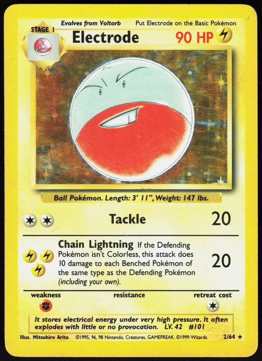 ELECTRODE 2/64 JUNGLE POKEMON RARE UNLIMITED HOLO HP
