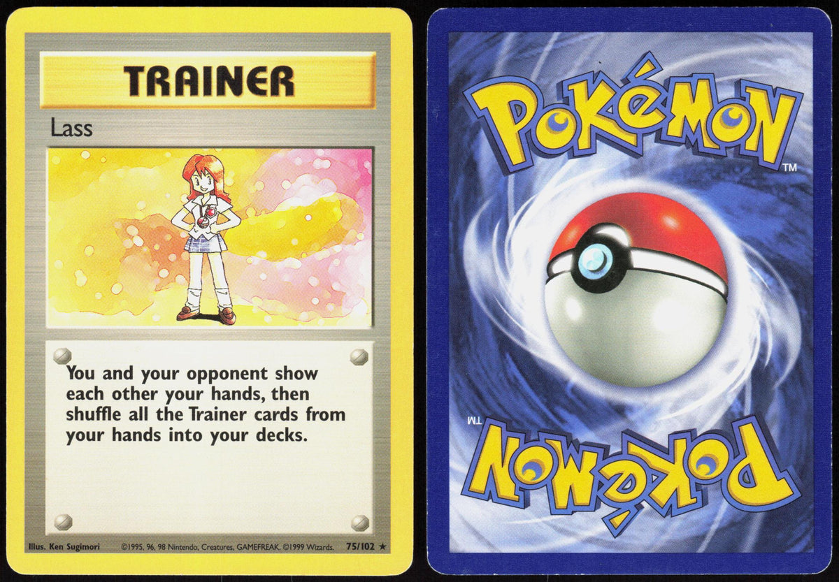LASS 75/102 BASE SET UNLIMITED POKEMON RARE LP