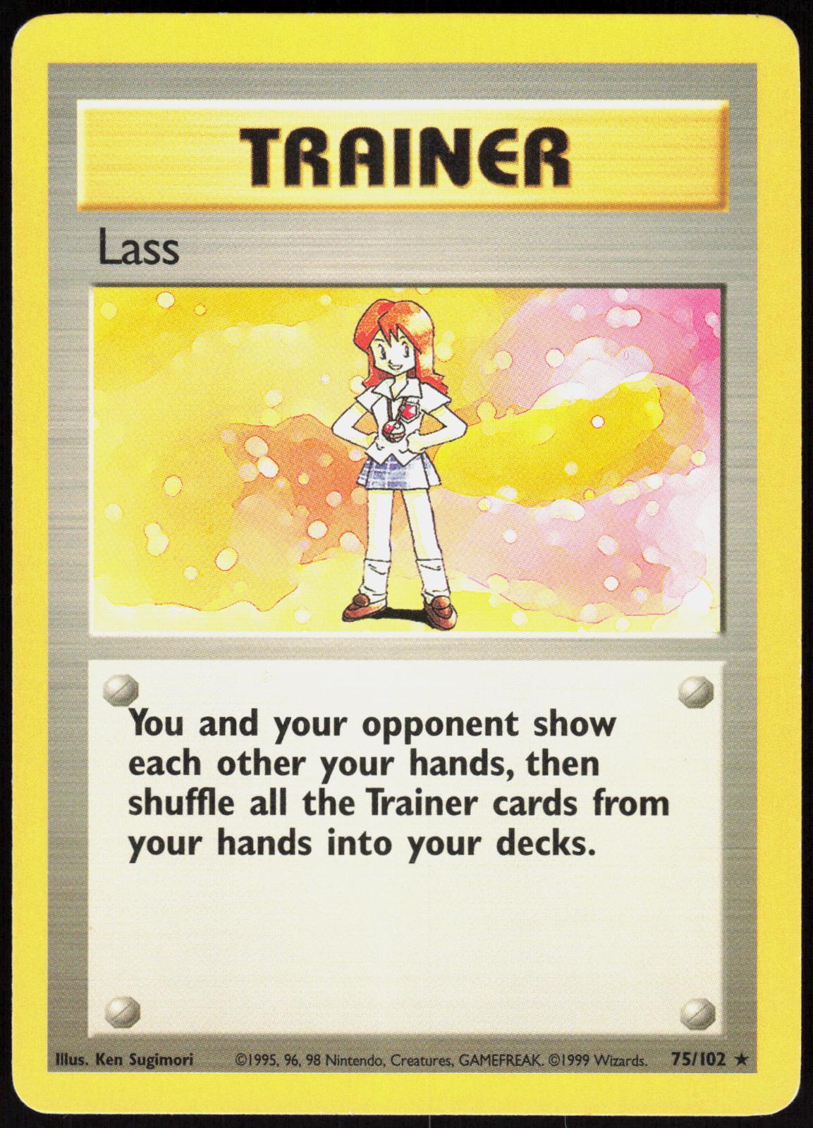 LASS 75/102 BASE SET UNLIMITED POKEMON RARE LP