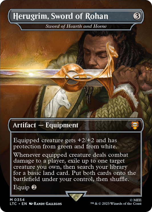 MAGIC: THE GATHERING  - Herugrim, Sword of Rohan - Sword of Hearth and Home (LTC-354) - Tales of Middle-earth Commander / Herugrim, Sword of Rohan (Borderless)