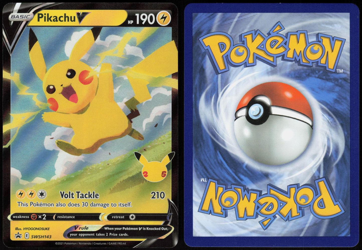 PIKACHU V SWSH143 SWORD & SHIELD PROMO POKEMON PROMO HOLO LP
