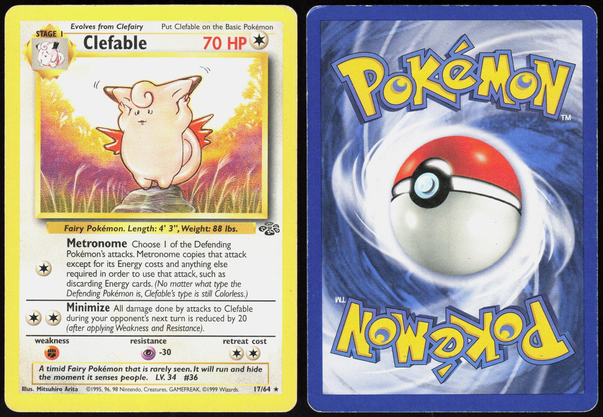 CLEFABLE 17/64 JUNGLE POKEMON RARE UNLIMITED HP