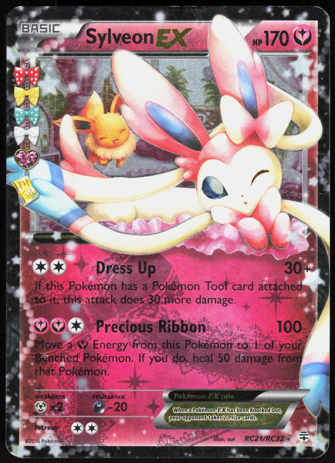 SYLVEON EX RC21/RC32 GENERATIONS POKEMON EX RARE HOLO HP