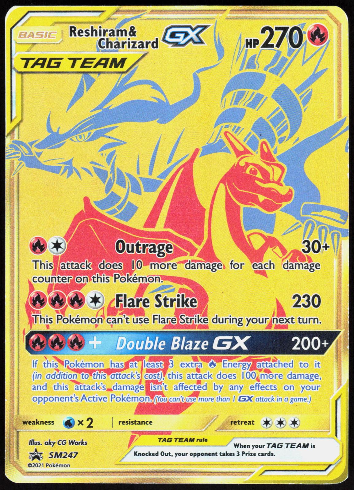 RESHIRAM & CHARIZARD GX - SM247 SUN & MOON PROMO POKEMON PROMO HOLO LP