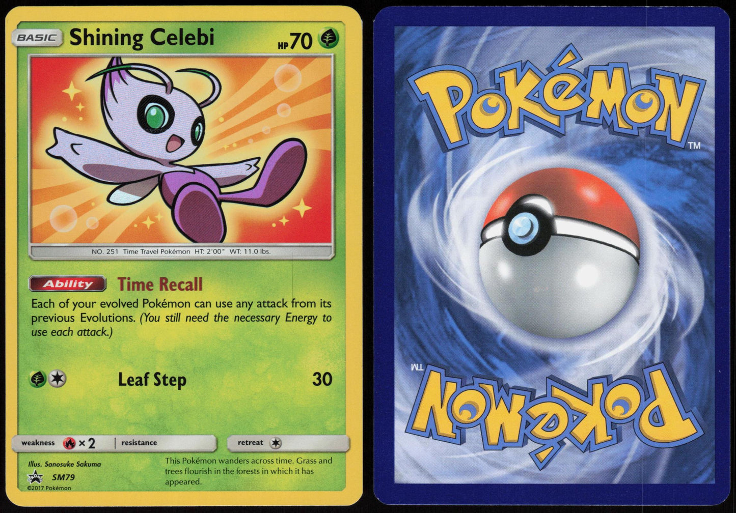 SHINING CELEBI - SM79 SUN & MOON PROMO POKEMON PROMO HOLO LP
