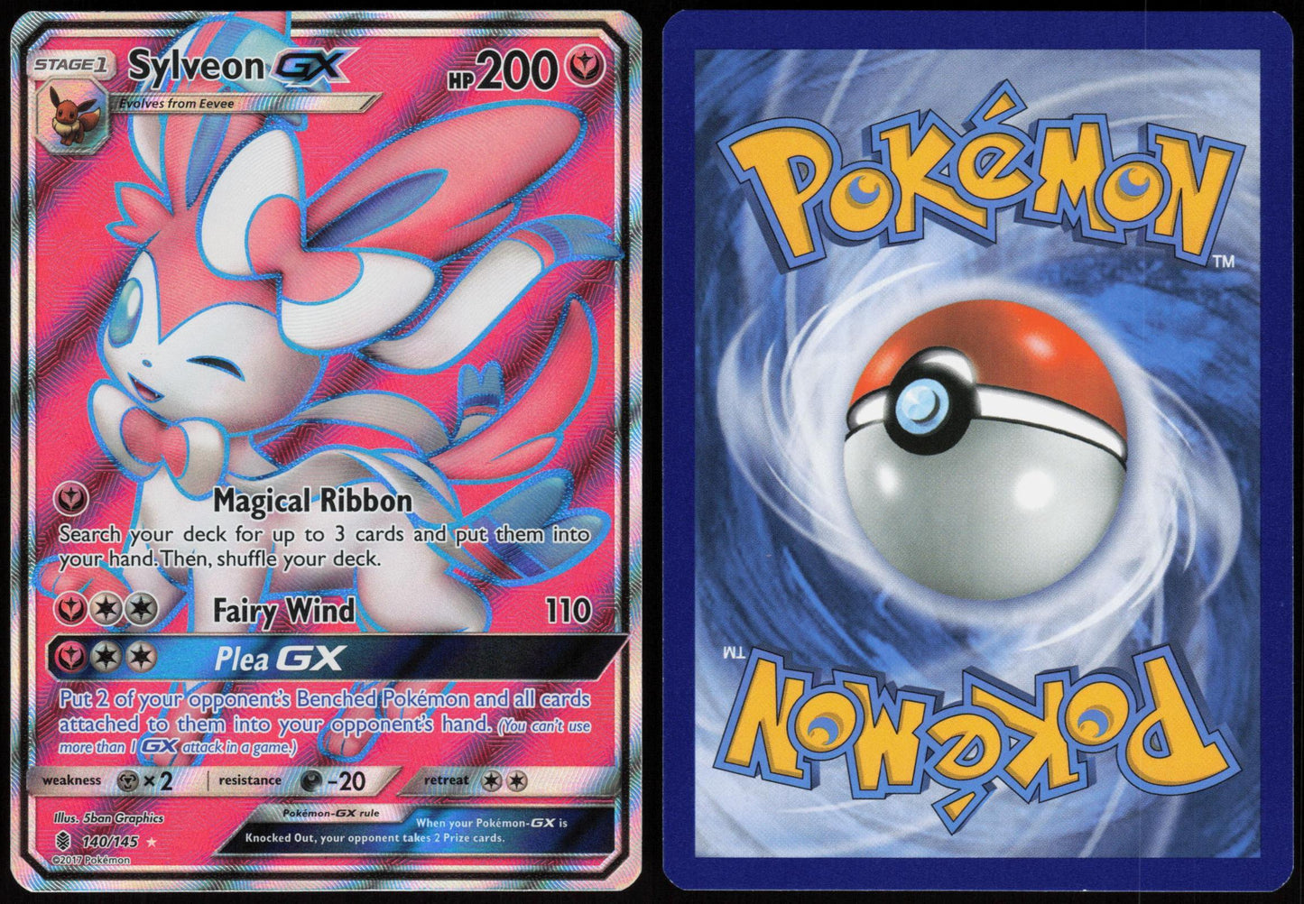 SYLVEON GX (FULL ART) 140/145 GUARDIANS RISING POKEMON ULTRA RARE HOLO LP