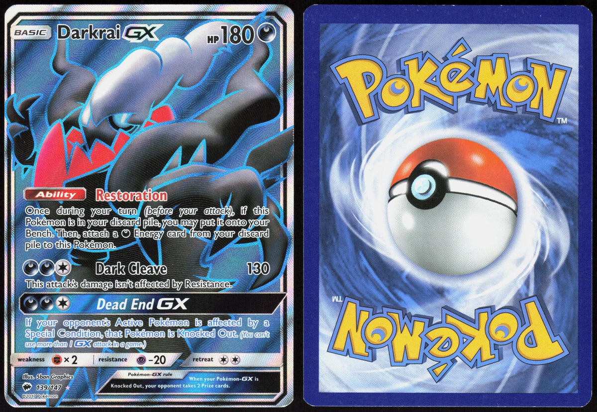 DARKRAI GX 139/147 BURNING SHADOWS POKEMON ULTRA RARE HOLO MP