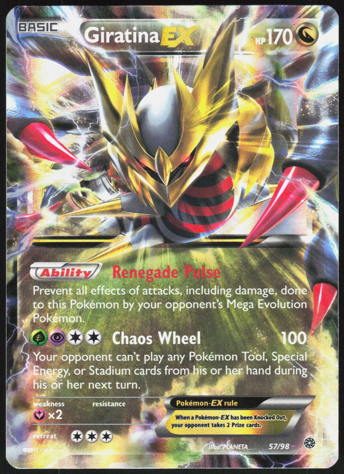 GIRATINA EX 57/98 ANCIENT ORIGINS POKEMON EX RARE LP