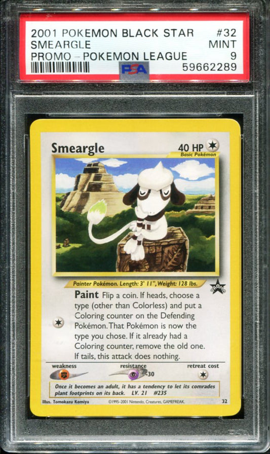 SMEARGLE 32 PSA 9 POKEMON LEAGUE PROMO BLACK STAR POKEMON