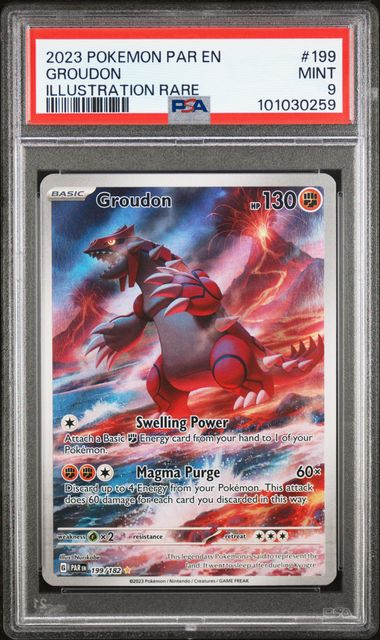 POKEMON TCG - GROUDON 199/182 PSA 9 PARADOX RIFT ILLUSTRATION RARE